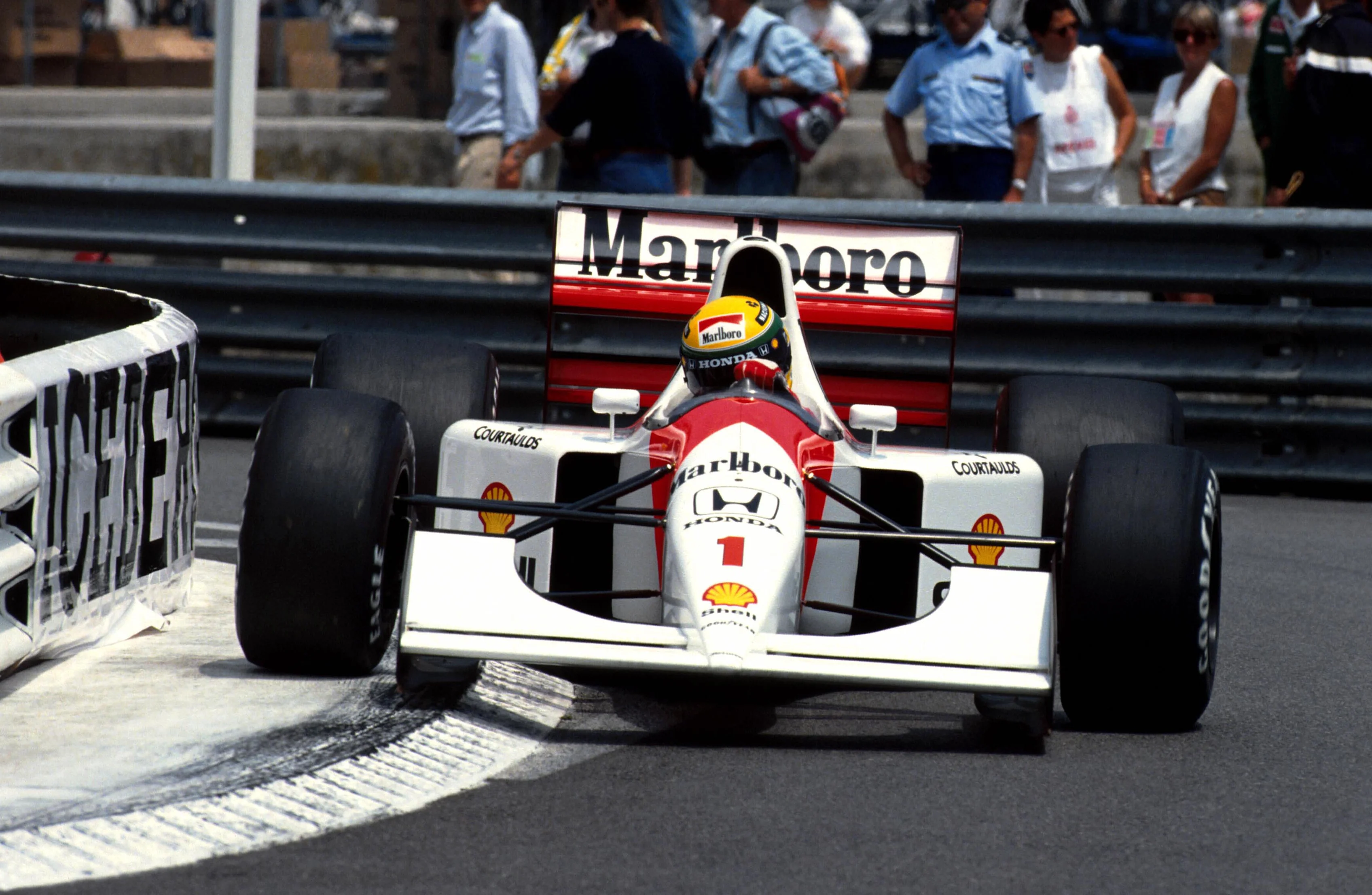 www.sutton-images.com Ayrton Senna (BRA) McLaren MP4/6B. Formula One World Championhip, Rd6,